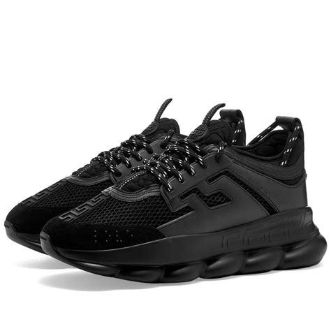 triple black versace chain reaction|Versace black chain reaction sneakers.